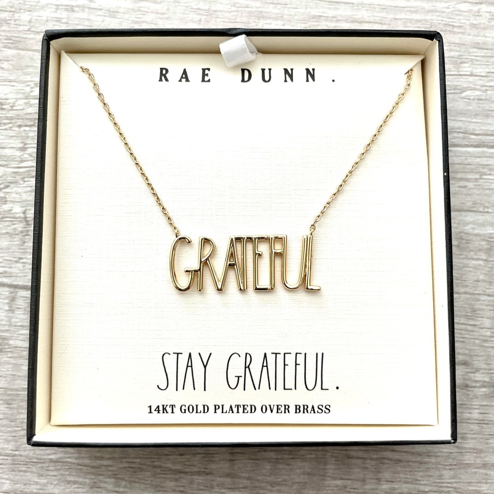 [Rae Dunn] ‘GRATEFUL’ 14kt Gold Plated Necklace
